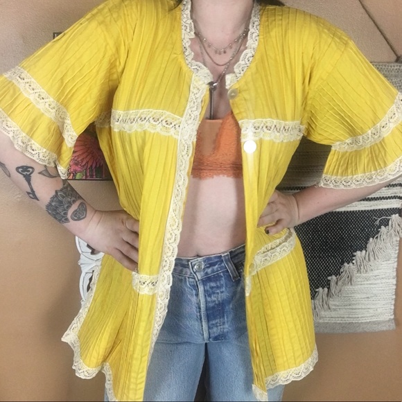 Vintage Tops - VINTAGE / 1960s Hand Sewn Tunic Bell Sleeve